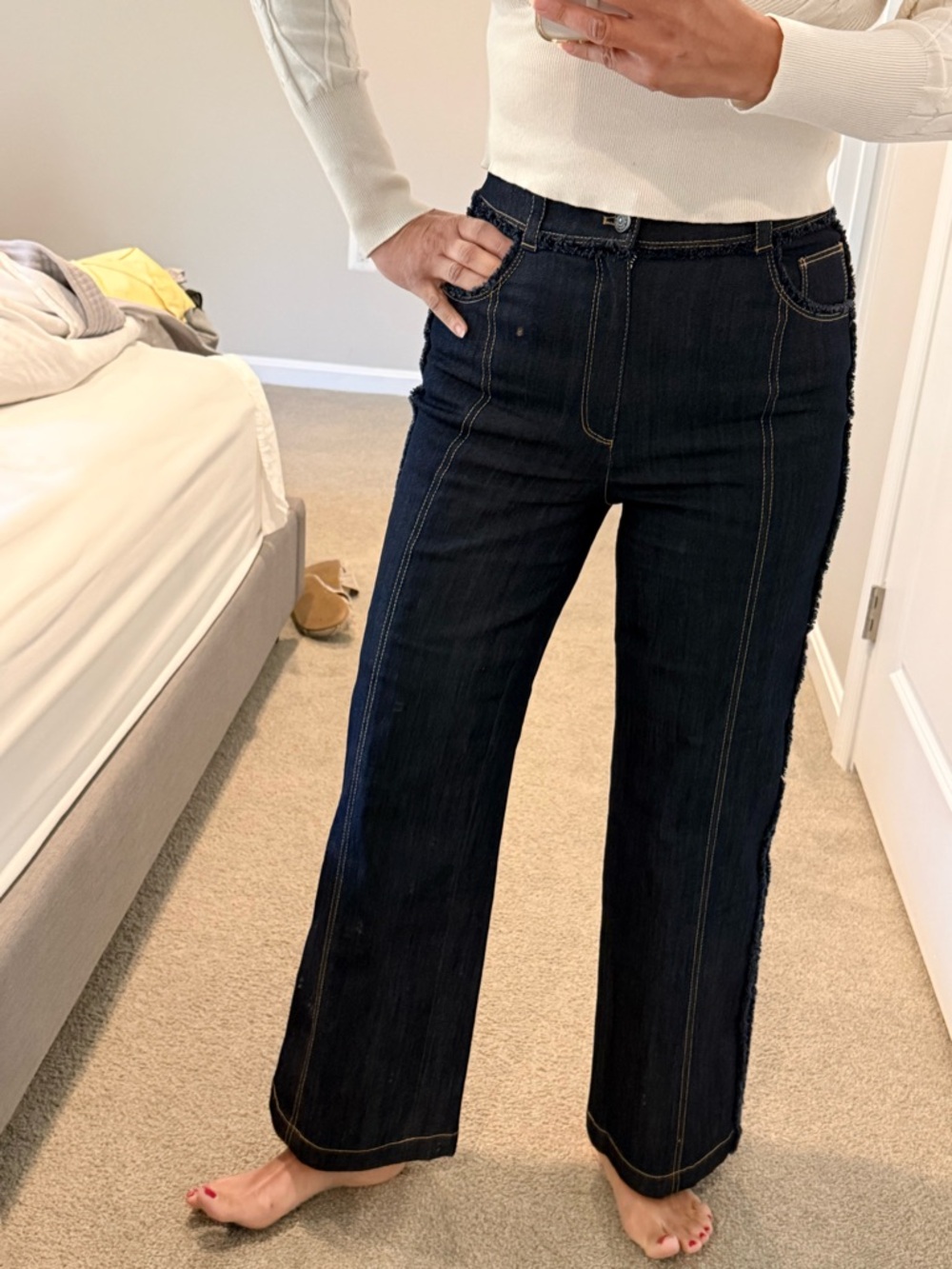Cinq a Sept Wide Leg Dark Indigo Jeans - Women
